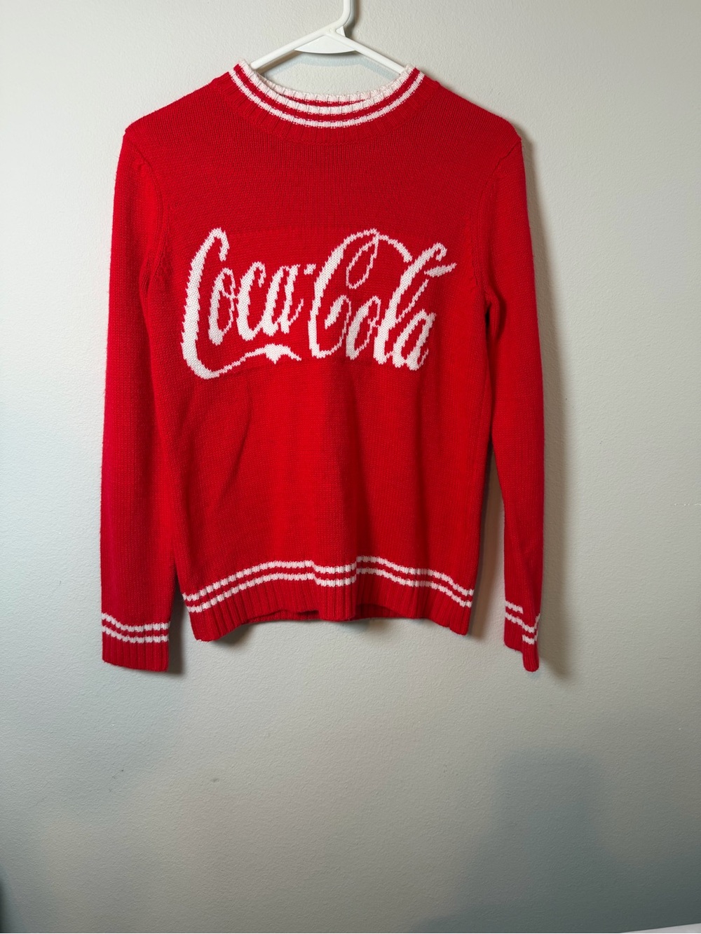 Vintage Coca-Cola Red Knit Sweater Crewneck Pullover Size S - Picture 8 of 8